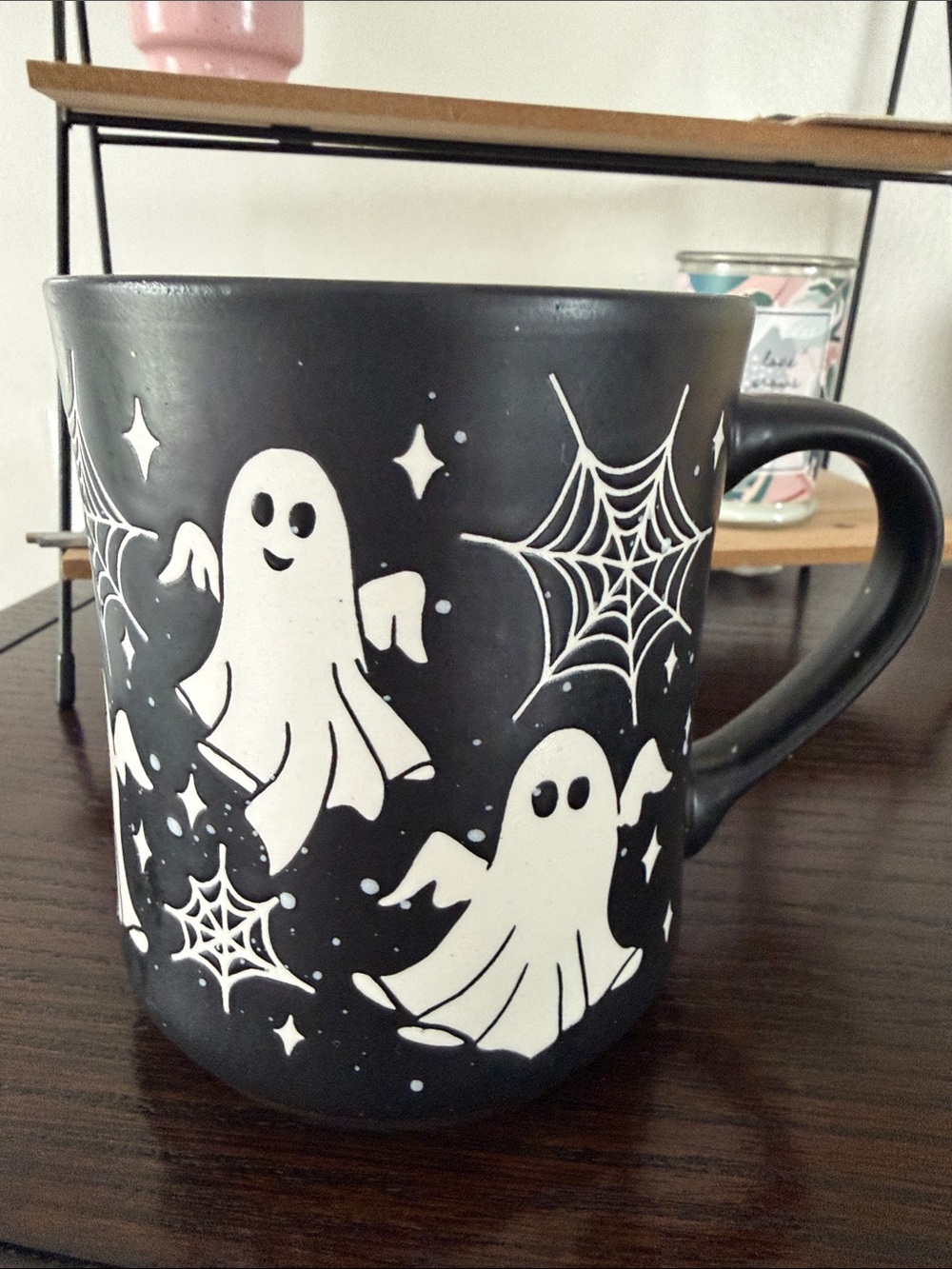 “Let’s BOO-Gie!” Coffee Mug ☕️ EUC 🎉🎃🖤🤍🖤🤍